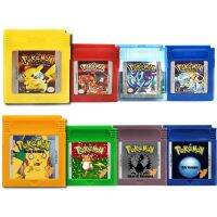 ตลับเกม Pokemon GBC 16Bit สีแดงสีเหลืองสีฟ้าการ์ดเกมวิดีโอชุดสีดำสีขาวเงินคริสตัลกำเนิดสำหรับ GBC/SP