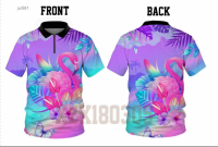 Gods Summer （instock）Golf- Flowers&amp;Flamingos Cool Tech Performance Polo Quick Dried Golf Activity High Quality 15 high-quality