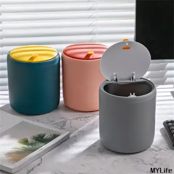 Mini Desktop Trash Can Bedroom Waste Basket Storage Bucket Table Trash Can  - China Can and Garbage Bin price