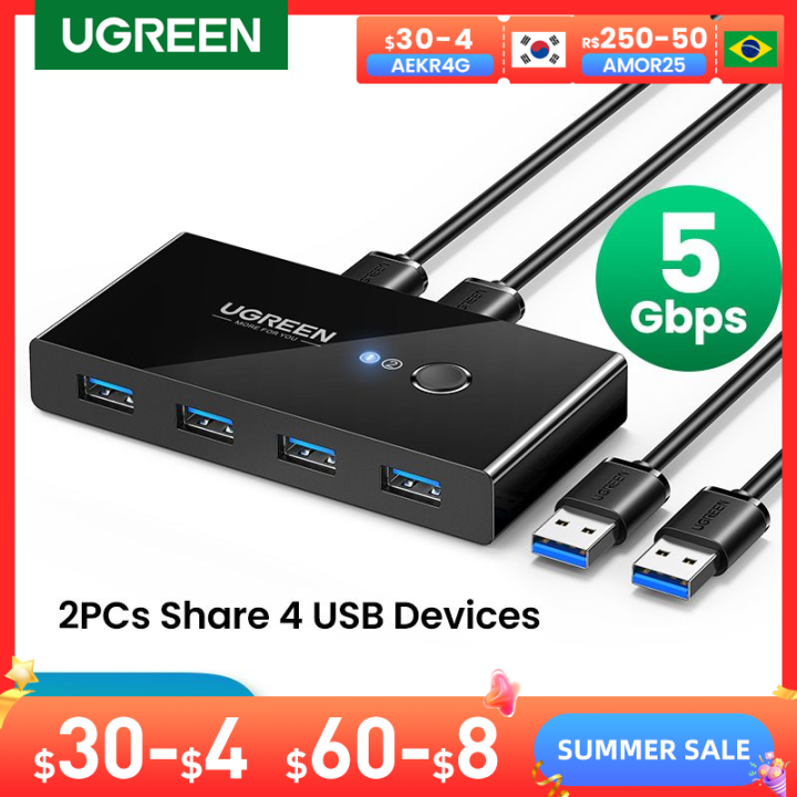 UGREEN KVM Switch USB Switch USB 3.0 2.0 untuk PC Laptop 2 komputer