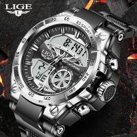 ZZOOI LIGE Digital Dual Display Quartz Men Watches Military LED Electronic Watch for Men Casual Sport Waterproof Luminous Reloj Hombre