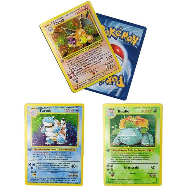 1996 Years Pokemon German card DIY Pokemon Flash Cards Charizard ...