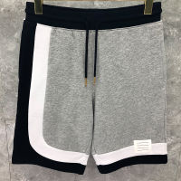 Mans Cropped Trousers Fashion New Summer Strip Wave Stitching Contrast Colors Fashion Casual Sports Shorts Pants Big Size XXXL