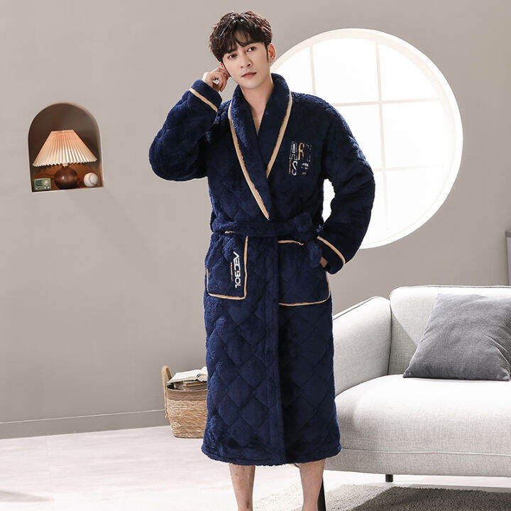 top-winter-bath-robe-coral-fleece-men-bathroom-robe-men-bathrobe-men-flannel-quilted-pajama-thick-long-spa-robe-shower-homewear