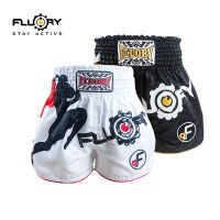 Muay Thai shorts FLUORY fire barrier male Thailand quality goods hand embroidery free combat training sanda boxing suit