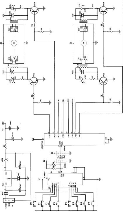 ap105-รีโมท-8-ช่อง-พร้อมบอร์ดรีเลย์-ควบคุมแบบมีสาย-ใช้ควบคุมการทำงานของ-มอเตอร์-ได้-4-ตัว-ตัวรีโมทใช้-ไอซี-pcf8564-remote-8-bit-i-o-expender-for-i2c-bus