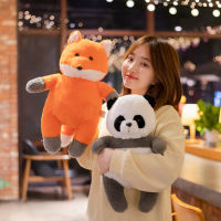 การ์ตูนแพนด้าฟ็อกซ์ของเล่นยัดไส้สัตว์นุ่ม Plushie น่ารักหมีตุ๊กตาหมอนสำหรับเด็กเด็กสาวของขวัญวันเกิด Deco