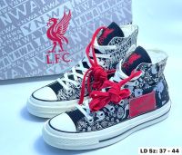 รองเท้าNew Converse x Liverpool FC Chuck 70 "Youll Never Walk Alone" - Black (37-44EU)  limited edition รองเท้าผ้าใบผช รองเท้าผ้าใบผญ รองเท้าหุ้มข้อ รองเท้าลำลอง G25A201