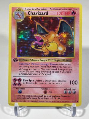 1996 1St รุ่น Pokemon Foil แฟลชการ์ด Charizard Blastvenusaur Alakazam Mewtwo Zapdos คอลเลกชันเกมพร็อกซีการ์ด