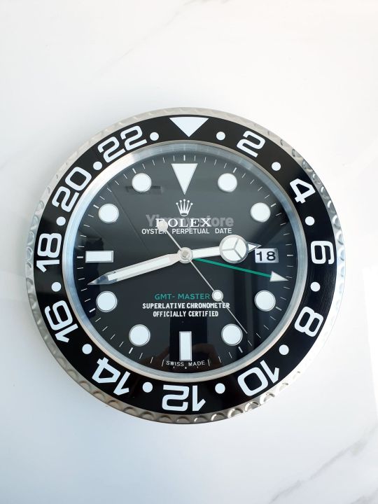 นาฬิกาแขวนผนัง-พร้อมส่งในไทย-หน้าปัดดำเข็มเขียว-สวยหรู