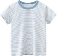 Child Boy Striped Short Sleeeve T Shirts Tops Loose Crewneck Short Tee Top