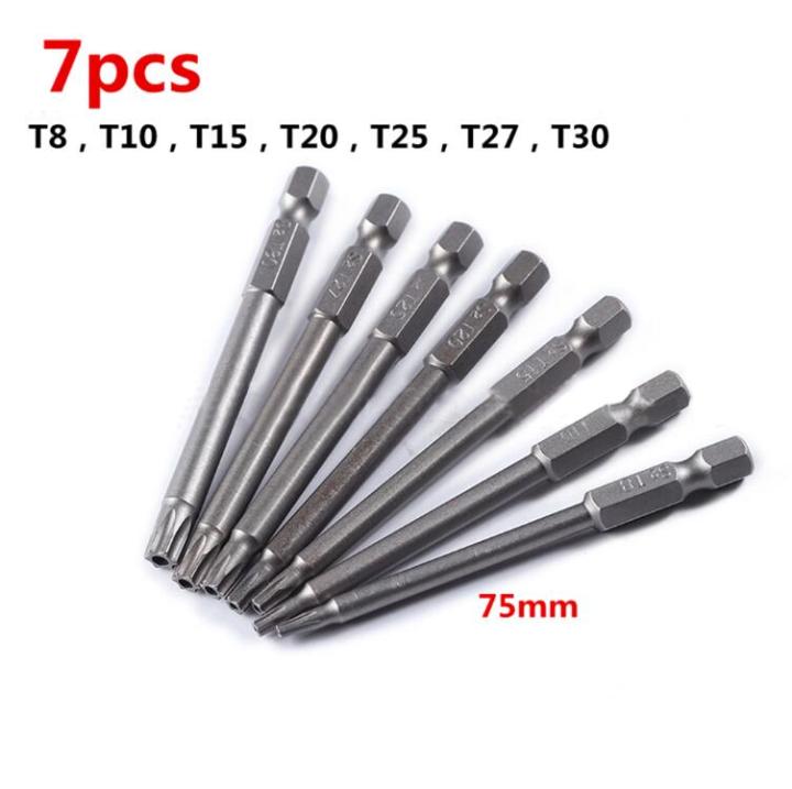 cifbuy-7pcs-set-75mm-1-4-hex-shank-s2-magnetic-plum-type-screwdriver-bit-electric-screwdriver-bit-hand-tools-drill-bits