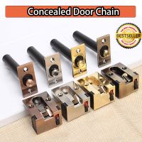 ✥▦℡ 1pcs Zinc Alloy Hidden Security Door Chain Lock Guard Heavy Duty Gate Latch Home Hotel Anti-theft Safety Door Lock