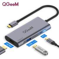 Qgeem 8พอร์ต Usb C ศูนย์กลางสำหรับ Macbook Pro Air Hub 3.0อะแดปเตอร์ Tf Sd 3.5มม. Pd Aux Hdmi Type C ฮับสายต่อ Pc สำหรับ Ipad Pro