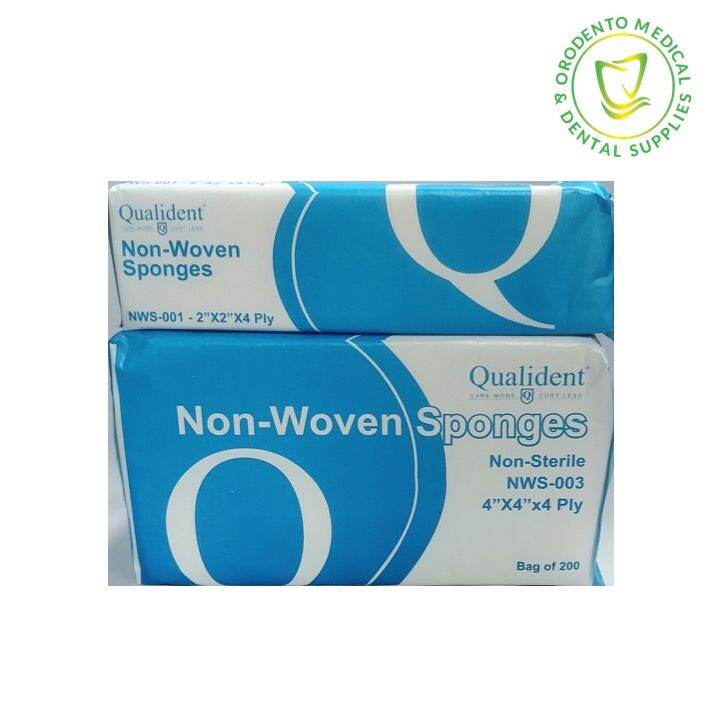 Gauze Non Woven Sponges 2x2 5x5cm/4X4 4ply 200'S Qualident Dental