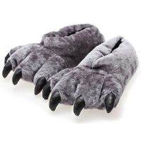 HOT★Unisex paw slippers with claws for shoes ladies designer bigfoot chunky slipper size 35-45 male home animal bear furry slides