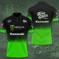 （You can contact customer service for customized clothing）Kawasaki Mens Short-Sleeved Top Motorcycle Racing Suit Girls Casual Sweatshirt Quick-Drying Breathable polo(You can add names, logos, patterns, and more to your clothes)