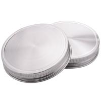 8 Pcs Stainless Steel Jar Lids 86Mm Sealed Leak Proof Cover With Silicone Seals Resistant Storage Solid Caps Wide Mouth Lid