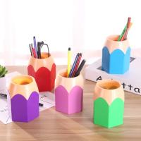 1 Pc Pencil Shaped Make Up Brush Pen Holder Pot Office Stationery Storage Organizer School Supplies for kids Pens Holder