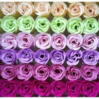 81pcs Rose soap flower 3 layer without base bare flower head DIY Packaging