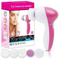 5 in 1 beauty care massager เครื่องขัดและนวดใบหน้า 5 หัวเปลี่ยนได้ตามต้องการ ใช้ถ่าน AAx2 ก้อน