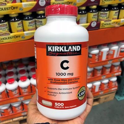 Vitamin ซี แบรนดัง Kirkland 1000 mg ขนาด 500 เม็ด ของแท้ หมดอายุ 10/2025