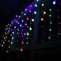 {Best-selling party decoration} 1.5X0.5M 48 Matte Balls LED Christmas String Strip ไฟ Fairy Garlands Garden งานแต่งงานตกแต่งจัดส่งฟรี