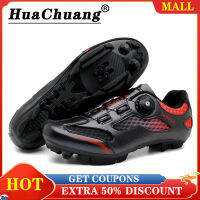 HUACHUANG MTB รองเท้าปั่นจักรยานสำหรับผู้ชายและผู้หญิง,รองเท้าล็อคจักรยานมืออาชีพสำหรับผู้ชายและผู้หญิงรองเท้าคลีท MTB SPD สำหรับผู้ชายและผู้หญิง