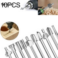 10แพ็ค3.2มม. HSS Routing Router Bits ชุดเครื่องมือโรตารี่ไม้หินโลหะแกะสลัก Mills