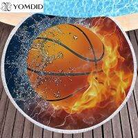 【CW】 Large Round Beach Microfiber Basketball Baseball Pattern Printed for Toalla de playa