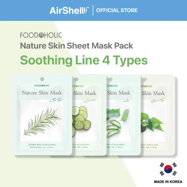 Foodaholic Nature Skin Sheet Mask Pack Soothing Line 4 Types (Tea