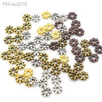 1000pcs 4mm Tibetan Gold Silver Color Daisy Wheel Flower Charm Loose Spacer Metal Bead For Jewelry Making Needlework Accessories