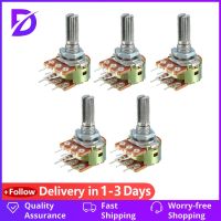 【CW】 5PCS/Lot 1K 10K 20K 100K 250K 1M Ohm Variable Resistors Linear 6 Pin Carbon Film Taper Potentiometer 20mm Shaft