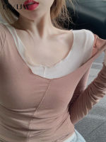 GVUW Summer Solid Sleeve Slash Thin Simple Slim Sweet Casual Blouse Clothes Women Satin Pop It Cute Tops Open Shoulder Top Tide