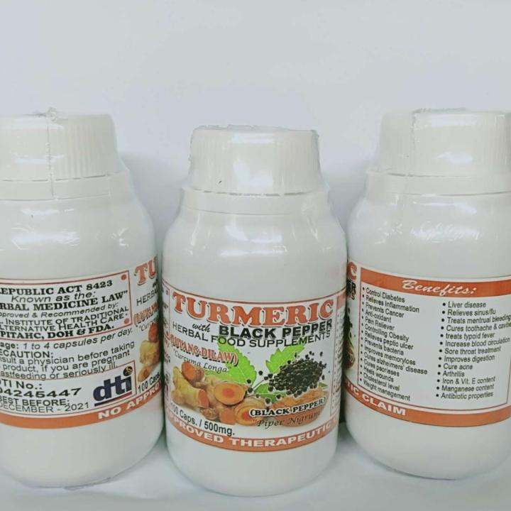 TURMERIC WITH BLACK PEPPER HERBAL FOOD SUPPLEMENT/2024 Dec.expiration Lazada PH