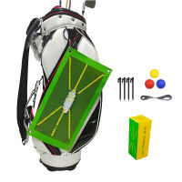 แบบพกพา Golf Swing Mat ตี Batting Direction Mark Trace ในร่มกลางแจ้ง Garden Golf Training Mat W 3 Pcs Pu Ball Golfer Gift