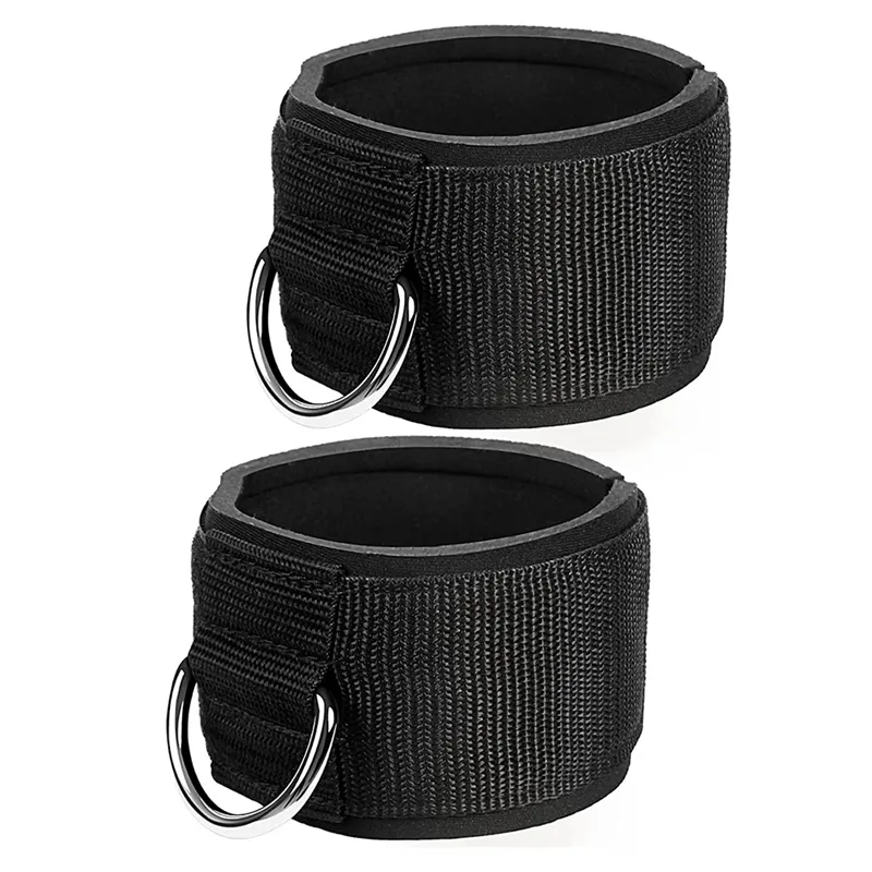 2Pcs Ankle Pilates Cord with Adjustable Buckle Double Ring Pilates