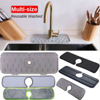 Deyln [New Multi-size] Kitchen Faucet Absorbent Mat Reusable Washed Sink Splash Guard Microfiber Faucet Splash Catcher Countertop Protector for Kitche