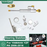 ☃สำหรับยามาฮ่ายามาฮ่า YZF R6 2007 2008 2009 2010-2017 CNC Steering Damper รถจักรยานยนต์เต็มตัวยึดโครเมี่ยม