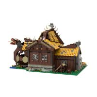 LEGO MOC  dragon ship Viking houses galleon building block set longship brick construction model set childrens educational toys gift