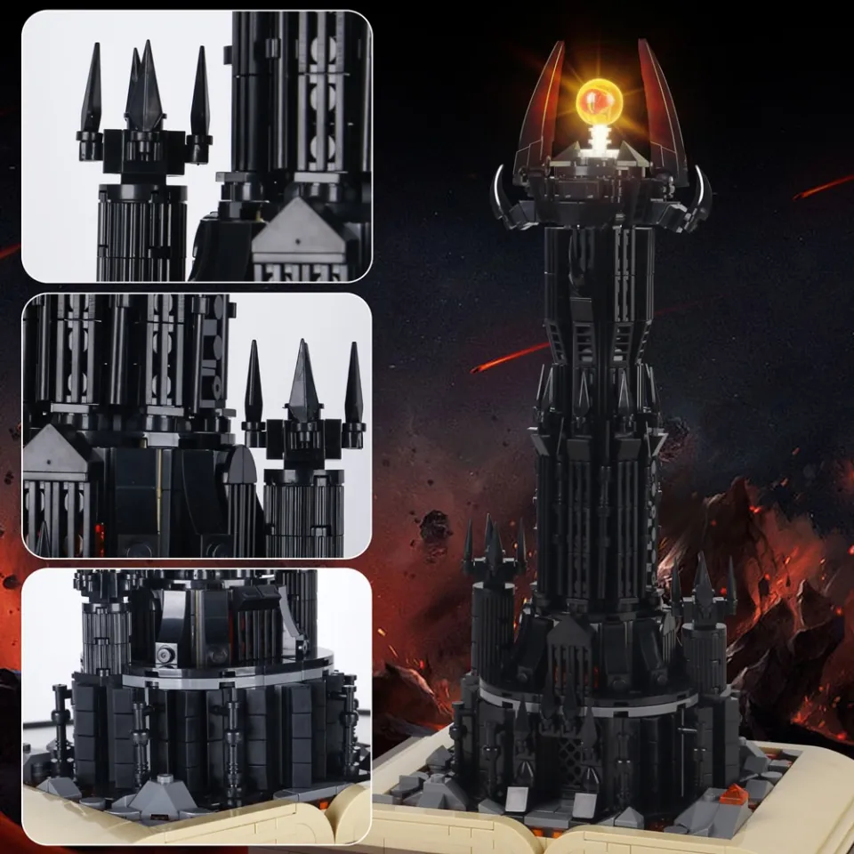 969PCS MOC Magic Gastle on Book Lord Rings Sauron Eye Building Blocks  Assemble Brick Collection Gifts Toy for Boy Kids