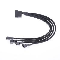 【Worth-Buy】 27ซม. 4pin Molex เป็น4 Way 3Pin/4Pin สายแยกอะแดปเตอร์พัดลมสำหรับเคสคอมพิวเตอร์พัดลม/พัดลม CPU/พัดลมระบายความร้อนสำหรับขุด