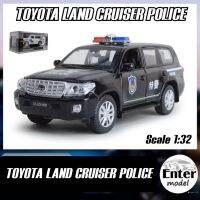 ??พร้อมส่ง?? โมเดลรถเหล็ก​ รถ​ตำรวจ มีเสียง​มีไฟ TOYOTA​ LAND CRUISER​ POLICE​ ยาว 15cm สเกล 1/32