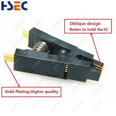 Gold plating SOIC8 SOP8 Test Clip For EEPROM 93 25 24 programmer adapter soic8 sop8 flash clip EZP2019 minipro TL866 RT809F/H