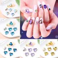 20pcs Crystal Nail Art Heart Diamond Jewelry Pointed Bottom Shaped Gems Diamond Rhinestone Nails Decorations