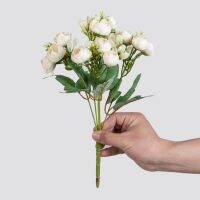 卍❉ 5 Fork 15 Head Artificial Flowers Silk Rose Small Tea Bud For Wedding Christmas Garlands Decoration Home garden Landscape Layout