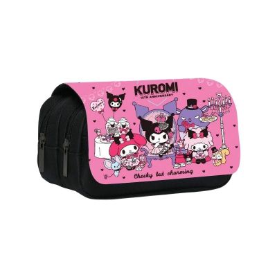 Ns3 Sanrio Kuromi กระเป๋าดินสอ ลายการ์ตูนน่ารัก สองชั้น ความจุขนาดใหญ่ สําหรับเด็กนักเรียน