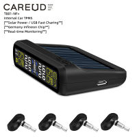 CAREUD T881-N+ ภายใน TPMS ยานยนต์ภายใน TPMS ระบบตรวจสอบความดันลมยางพลังงานแสงอาทิตย์ชาร์จ USB ชิปเยอรมันตรวจสอบเวลาจริงแบตเตอรี่ทดแทนตัวเอง