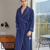 Men Plus Bust 6XL Kimono Bathrobe Autumn Summer Pajama Sets Long Robe Sleepwear Nightgown Male Trouser Suits Loose Home Wear