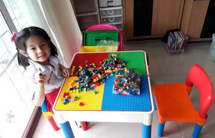 ชุดโต๊ะตัวต่อ-เกรดพรีเมี่ยม-2in1-construction-table-set-โต๊ะตัวต่อบล๊อค-โต๊ะบล๊อคต่อเลโก้-โต๊ะต่อเลโก้